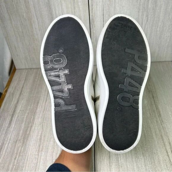 P448 Star Gea Leather Lace Up Chunky Sneaker Boot White Womens Size 7 EUR 37 - Picture 8 of 10